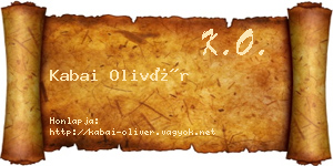 Kabai Olivér névjegykártya