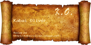 Kabai Olivér névjegykártya